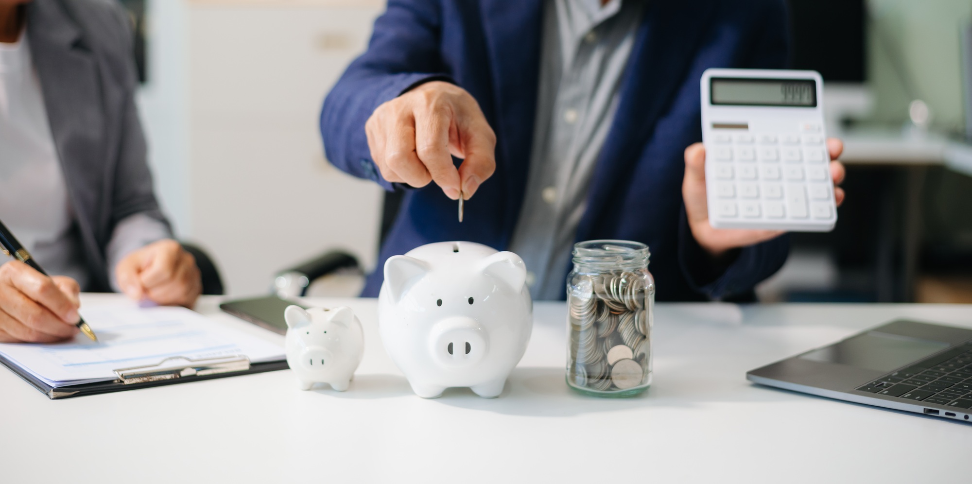 Save smart! Explore financial planning with coins, piggy banks, and digital tools. Perfect for